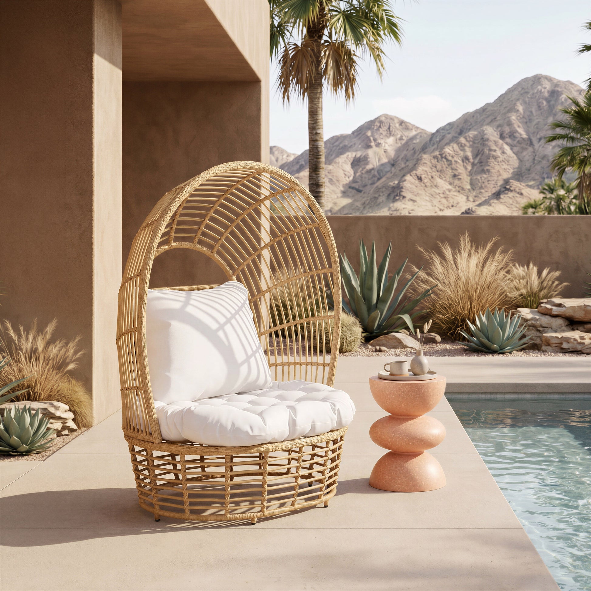 Tressa Terracotta Outdoor Side Table - Ornate Home
