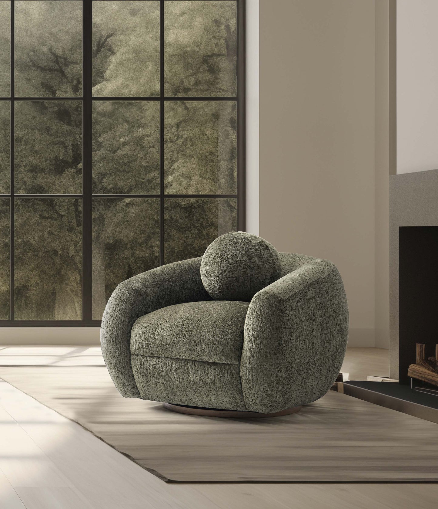 Tribeca Accent Chair in Olive Green - Ornate Home