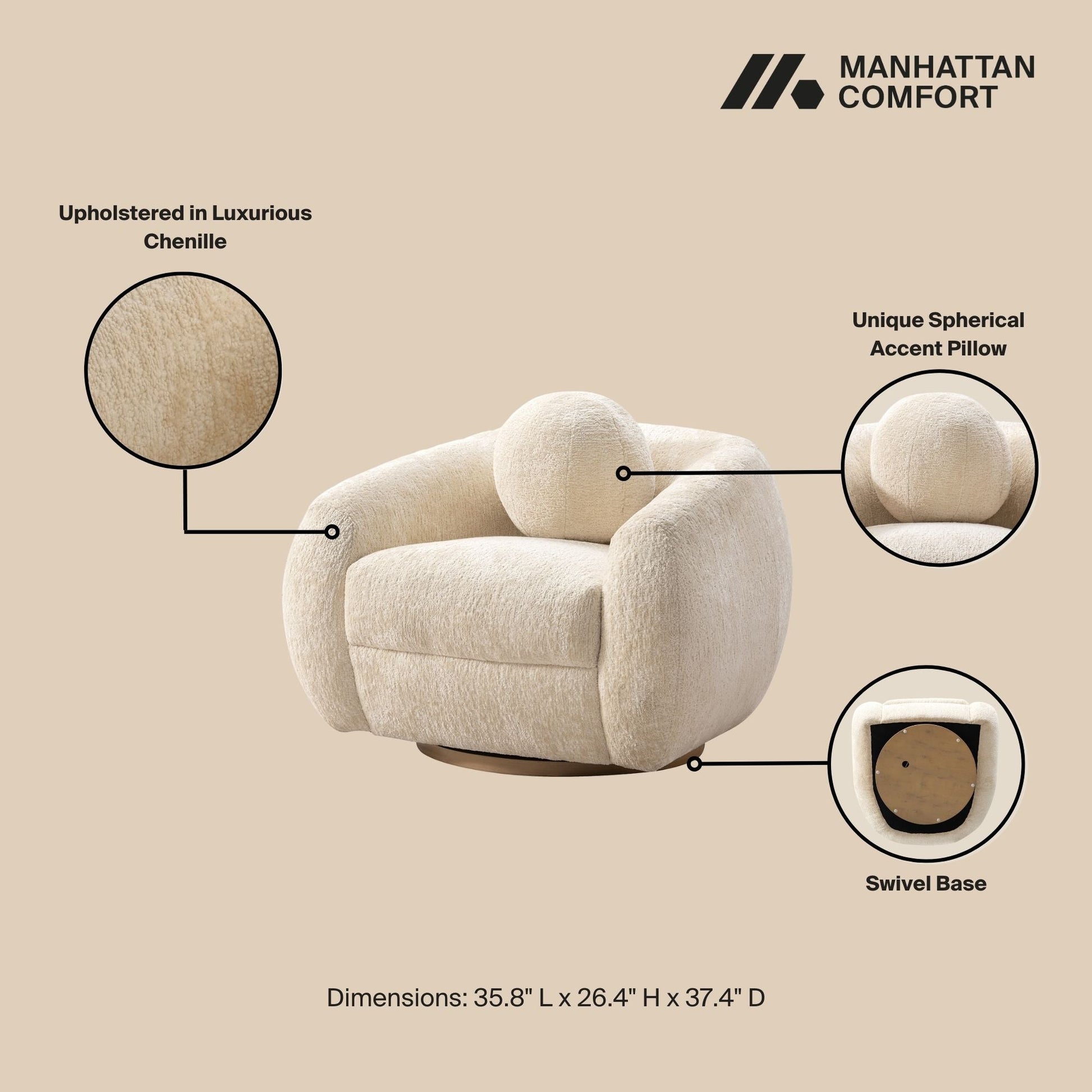 Tribeca Accent Chairs in Cream (set of 2) - Ornate Home