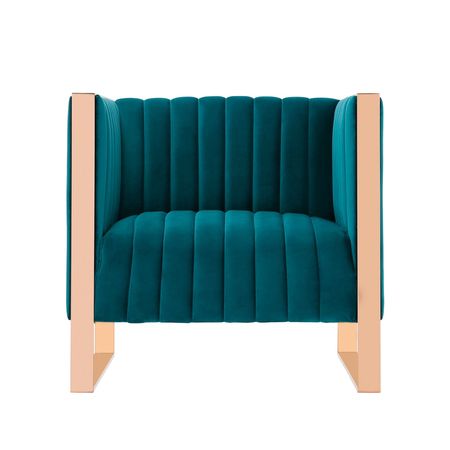 Trillium Accent Chair in Teal and Gold - Ornate Home