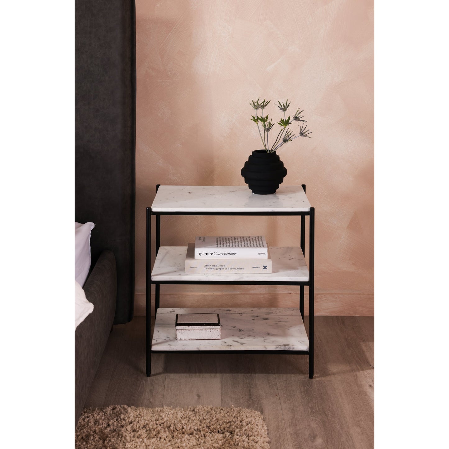 Trine White Marble Nightstand - Ornate Home