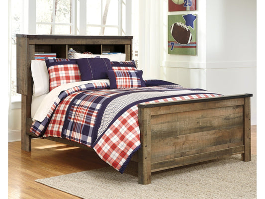 Trinell Brown Full Bookcase Panel Youth Bed- Viva Furn