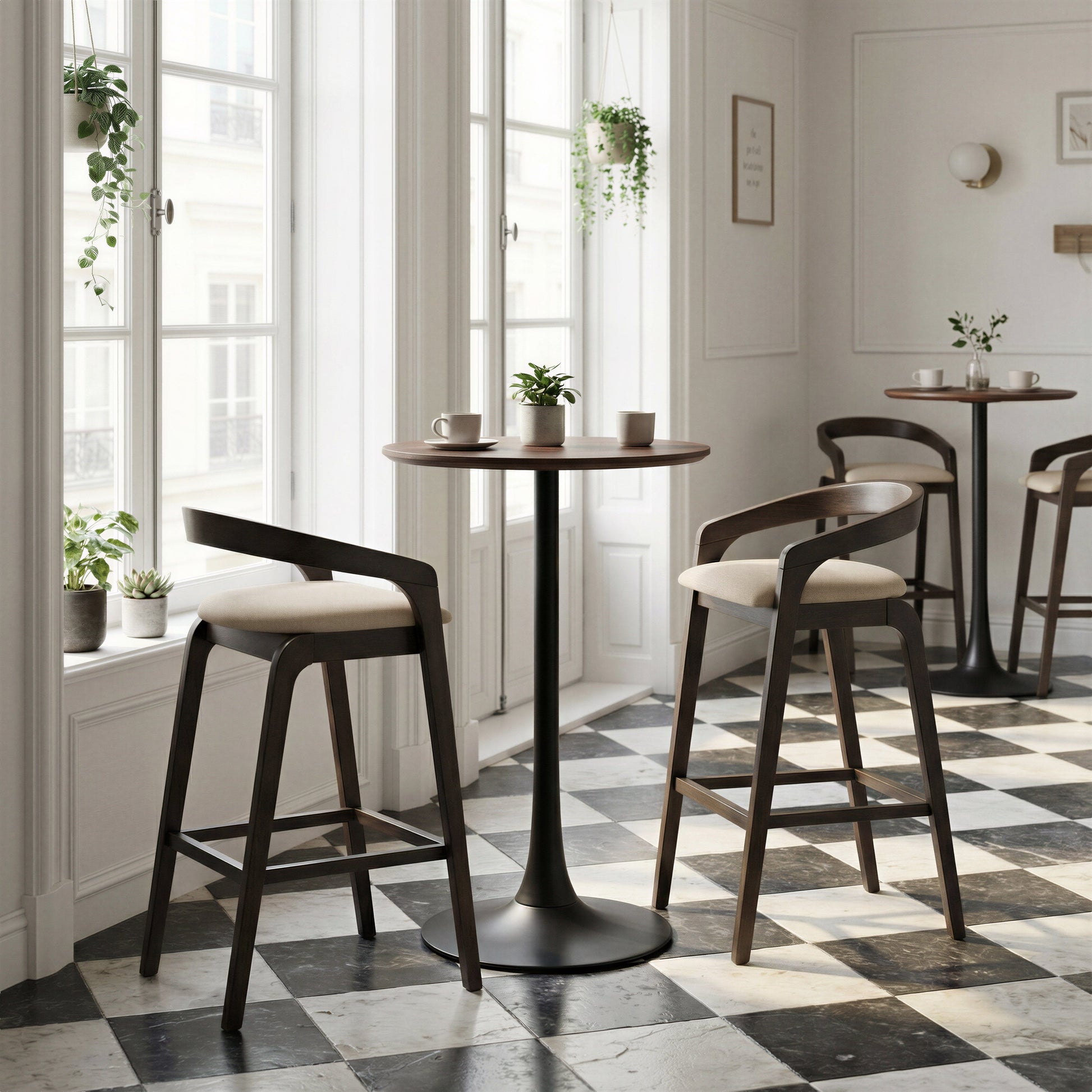 Troy Dove Gray & Espresso Barstool (Set of 2) - Ornate Home