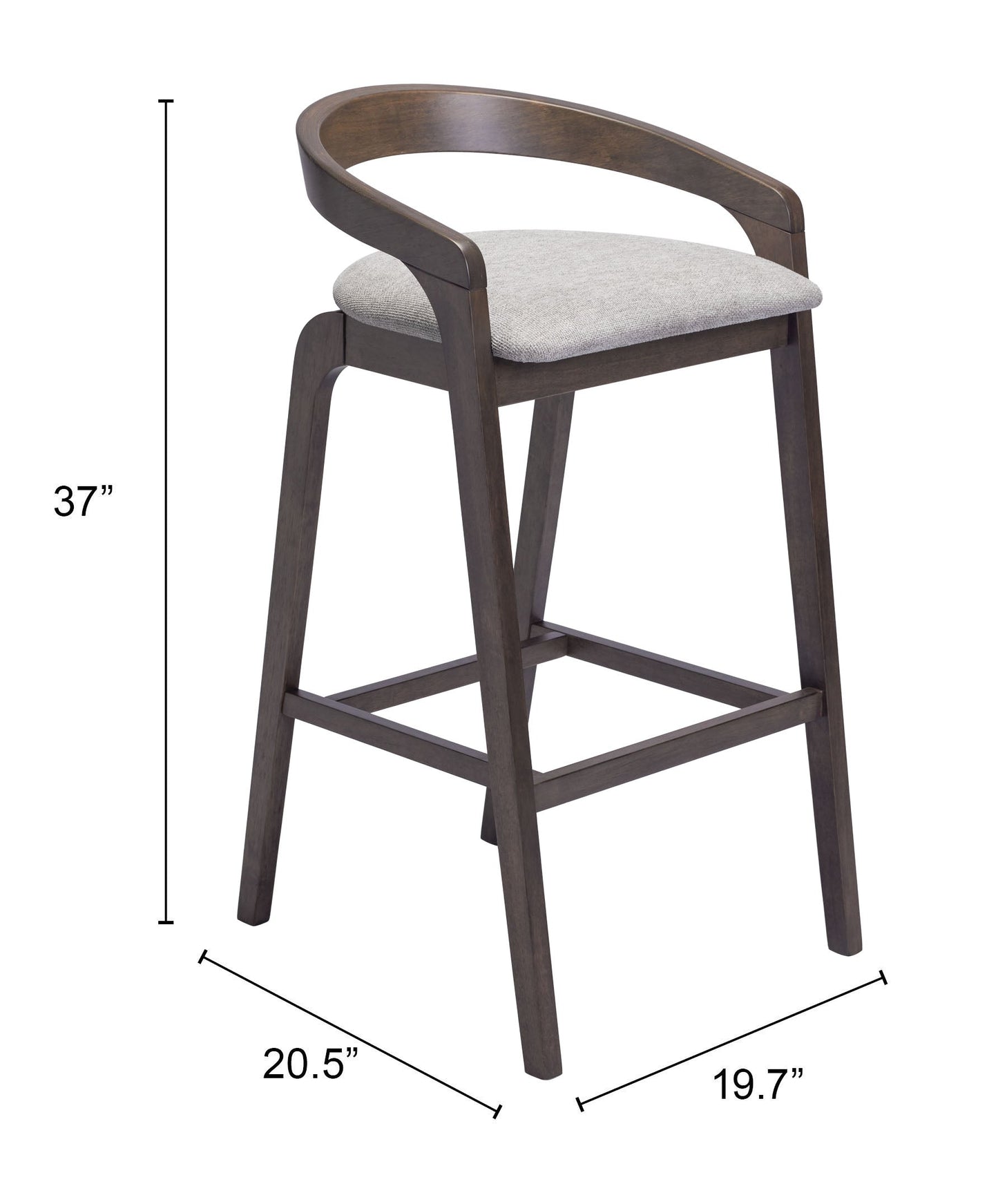Troy Dove Gray & Espresso Barstool (Set of 2) - Ornate Home
