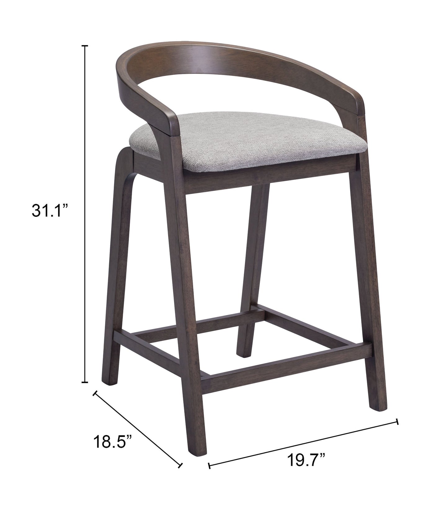 Troy Dove Gray & Espresso Counter Stool (Set of 2) - Ornate Home