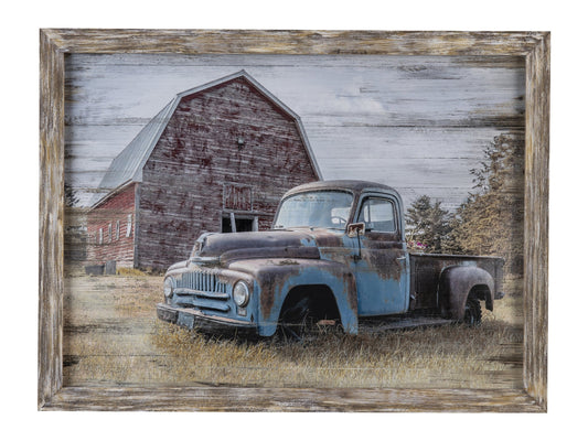 Truck Yeah 1 Blue/Natural Wall Art - Ornate Home