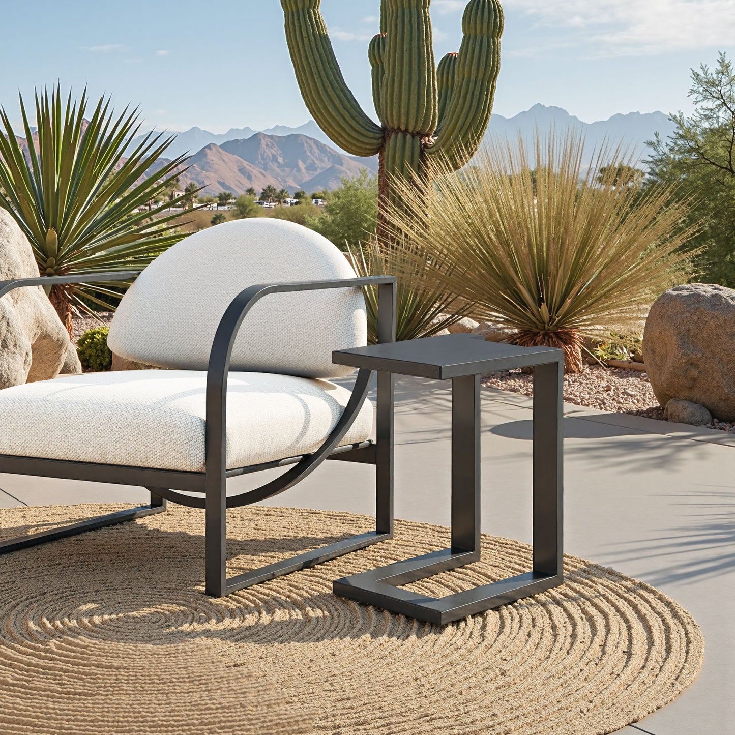 Tudi Black Outdoor Side Table - Ornate Home