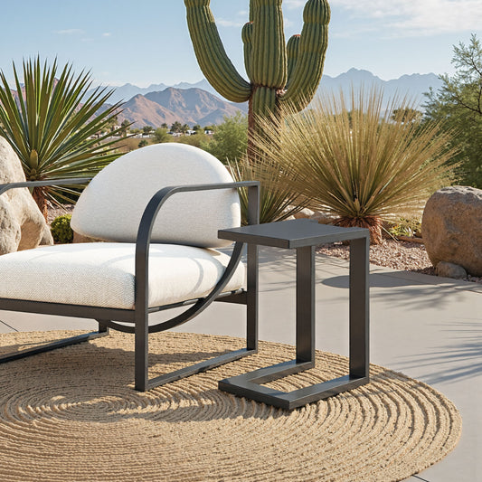 Tudi Black Outdoor Side Table - Ornate Home