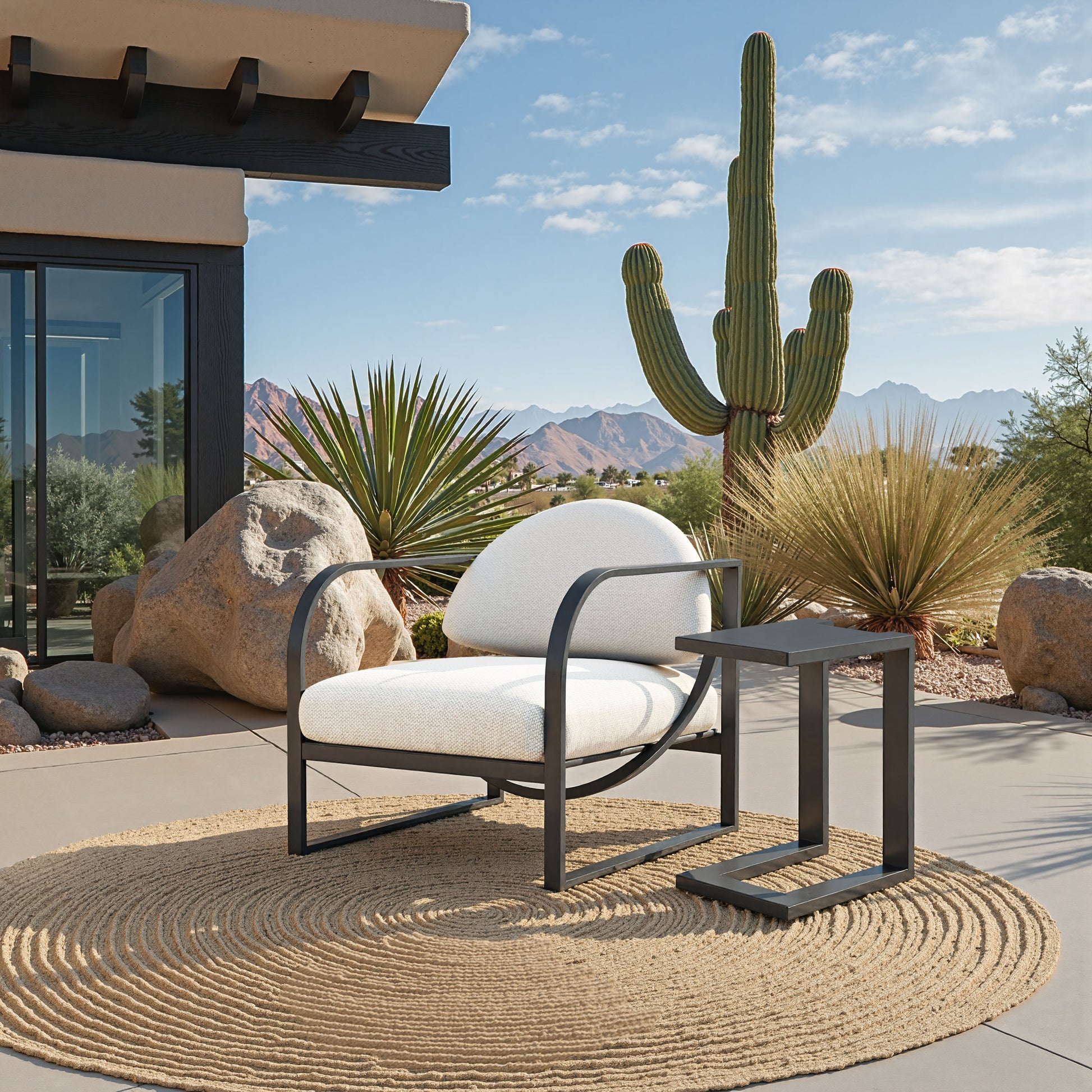 Tudi Black Outdoor Side Table - Ornate Home