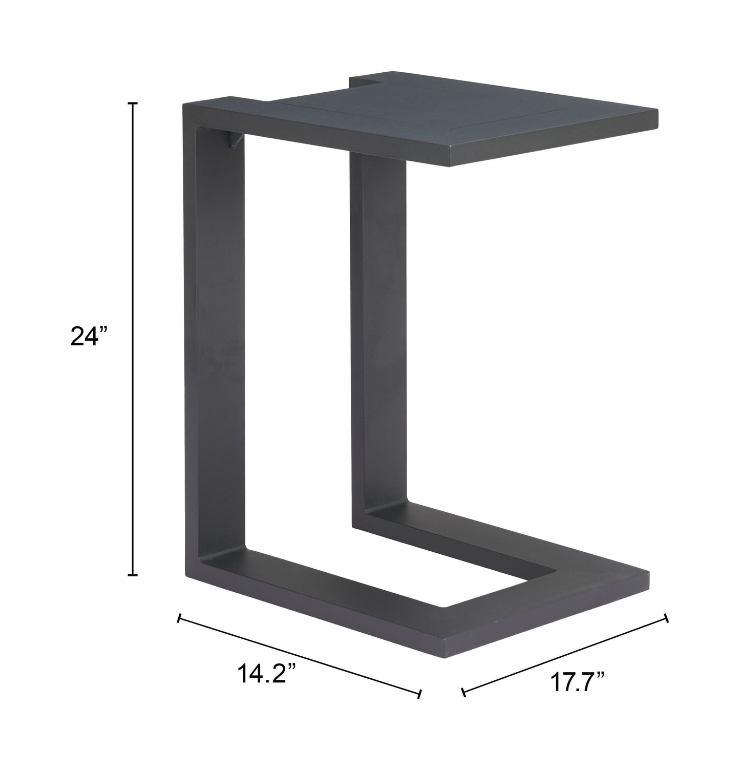 Tudi Black Outdoor Side Table - Ornate Home