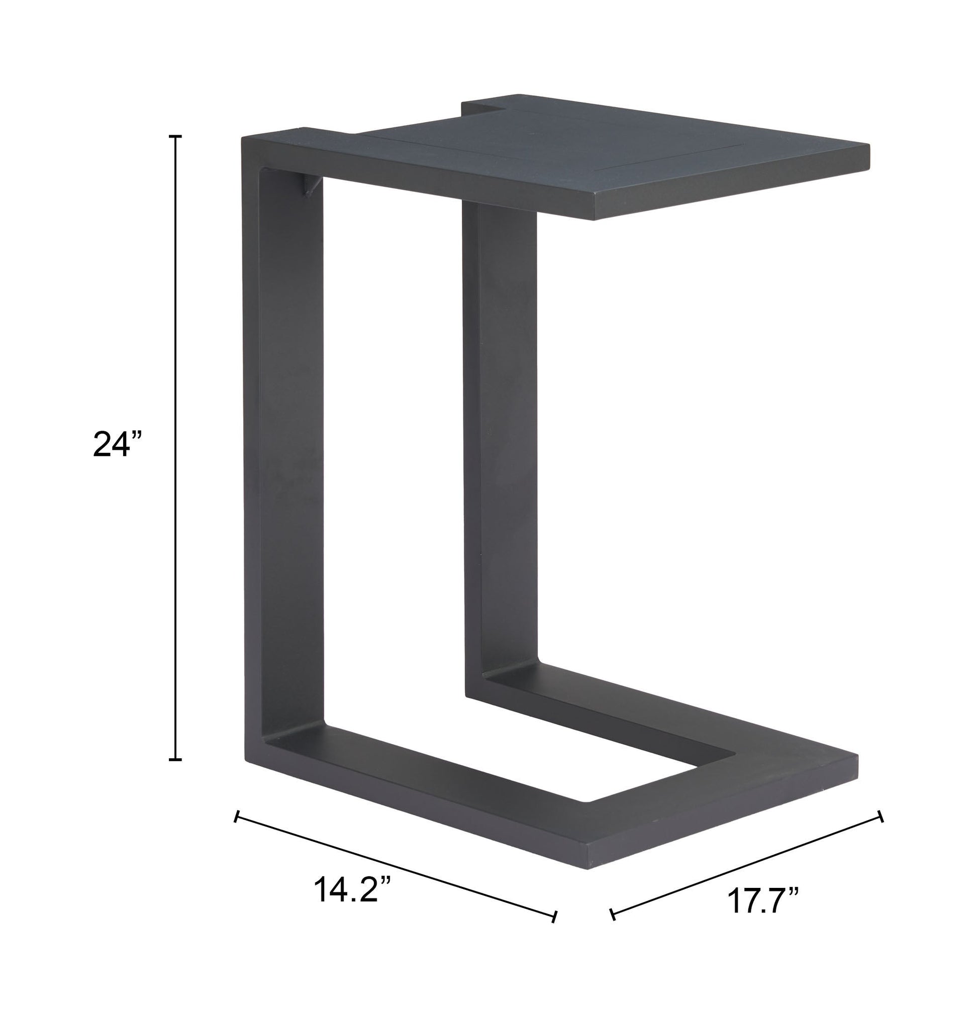 Tudi Black Outdoor Side Table - Ornate Home