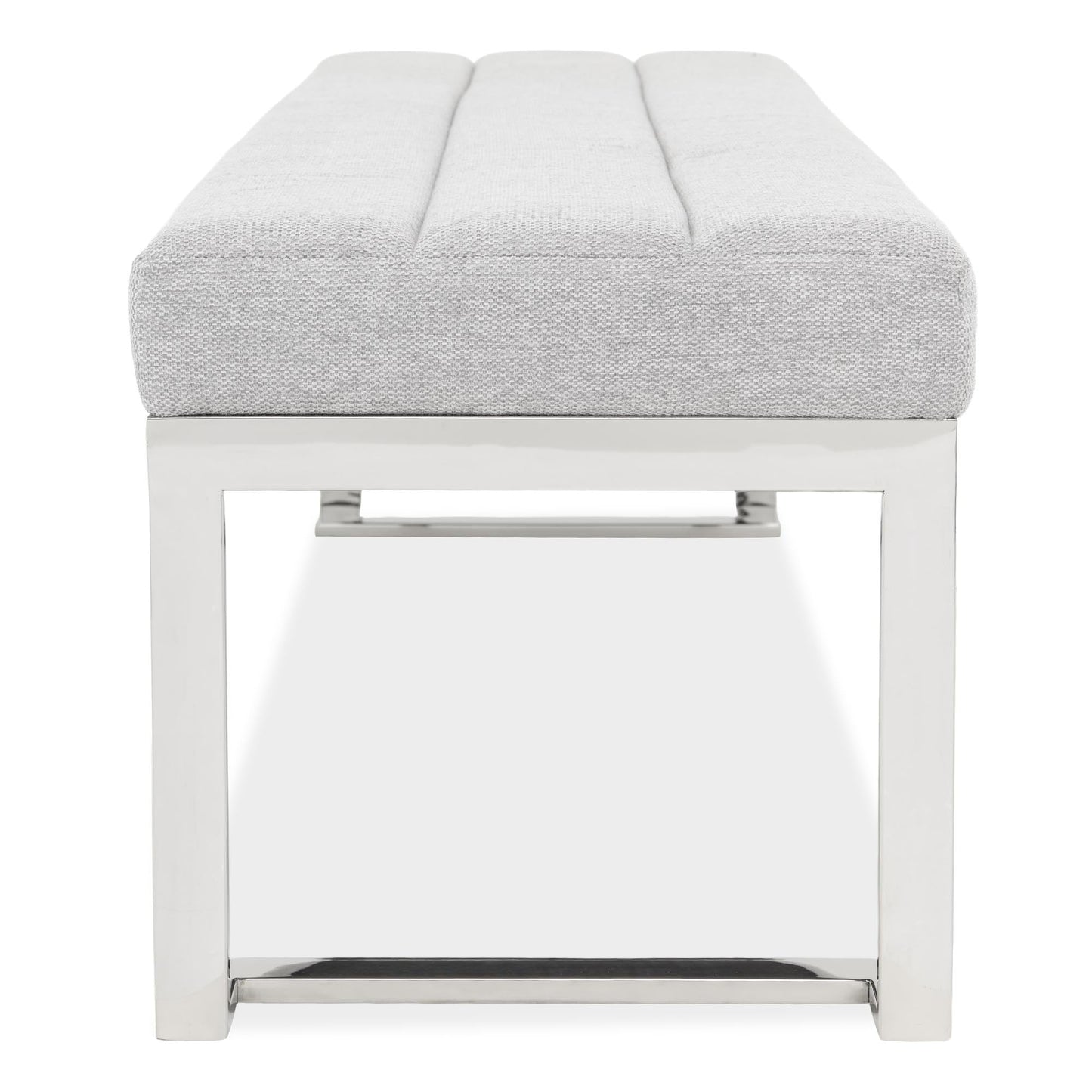 Tulip Chrome/Gray Accent Bench - Ornate Home