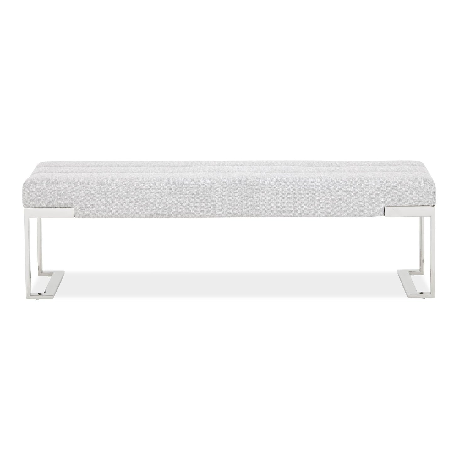 Tulip Chrome/Gray Accent Bench - Ornate Home