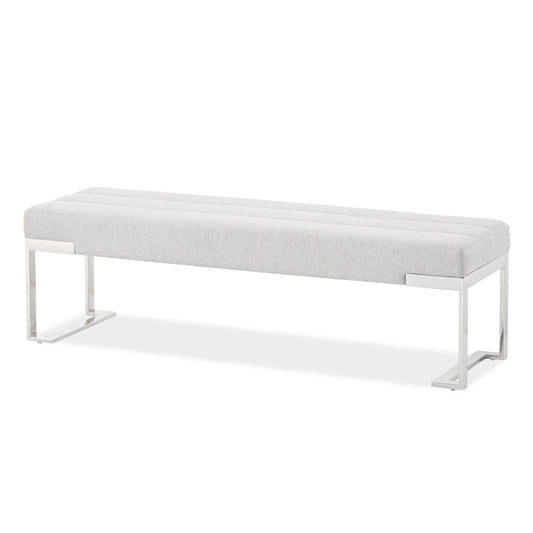 Tulip Chrome/Gray Accent Bench - Ornate Home