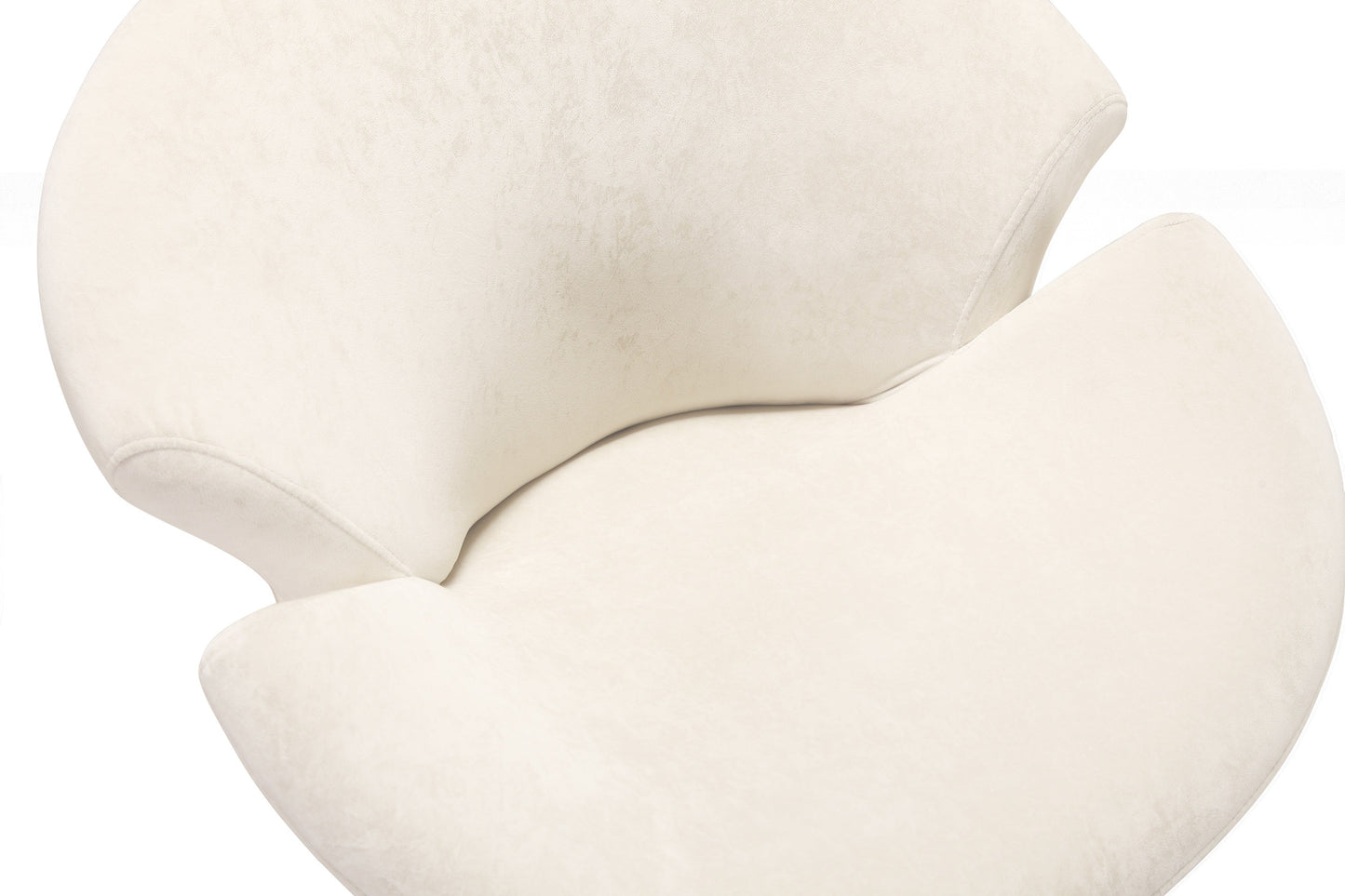 Tulip Swivel Accent Chair in White and Polished Chrome - Ornate Home