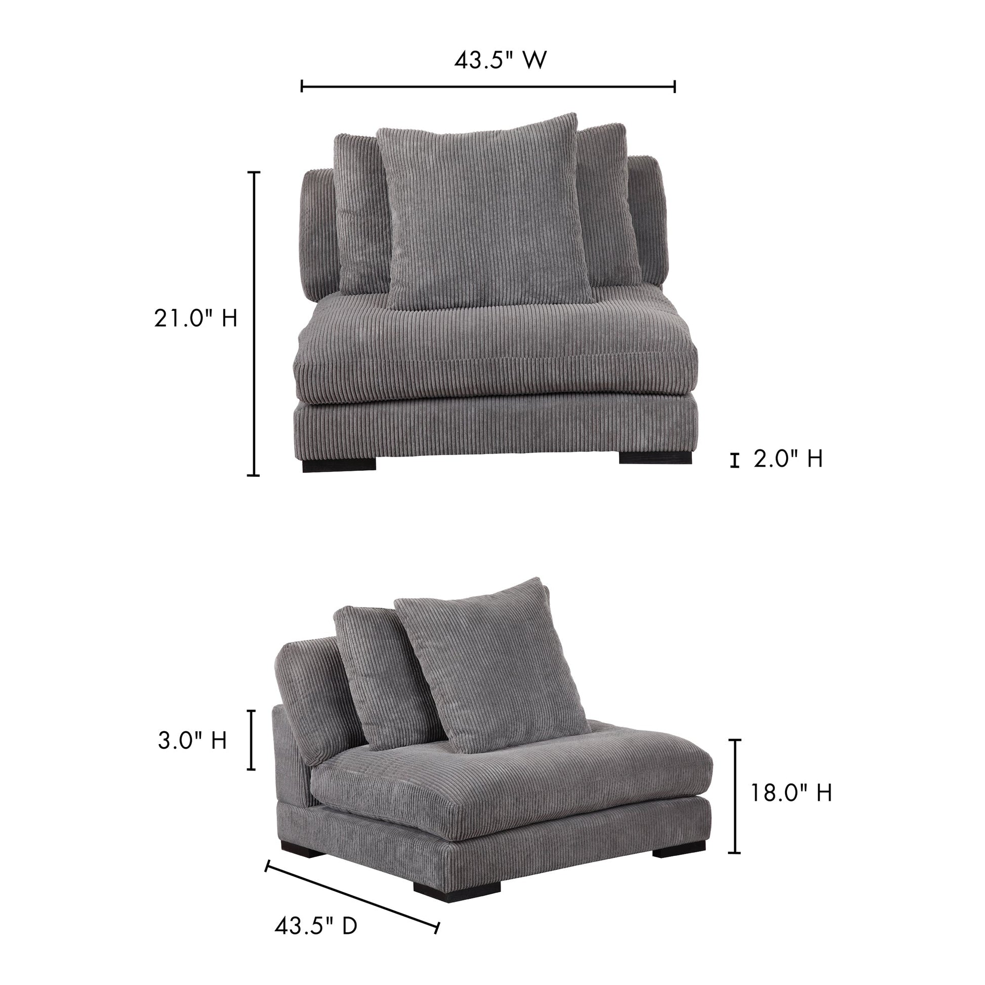 Tumble Grey Slipper Chair - Ornate Home