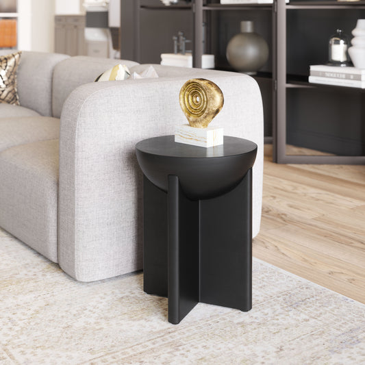 Tume Black Side Table - Ornate Home