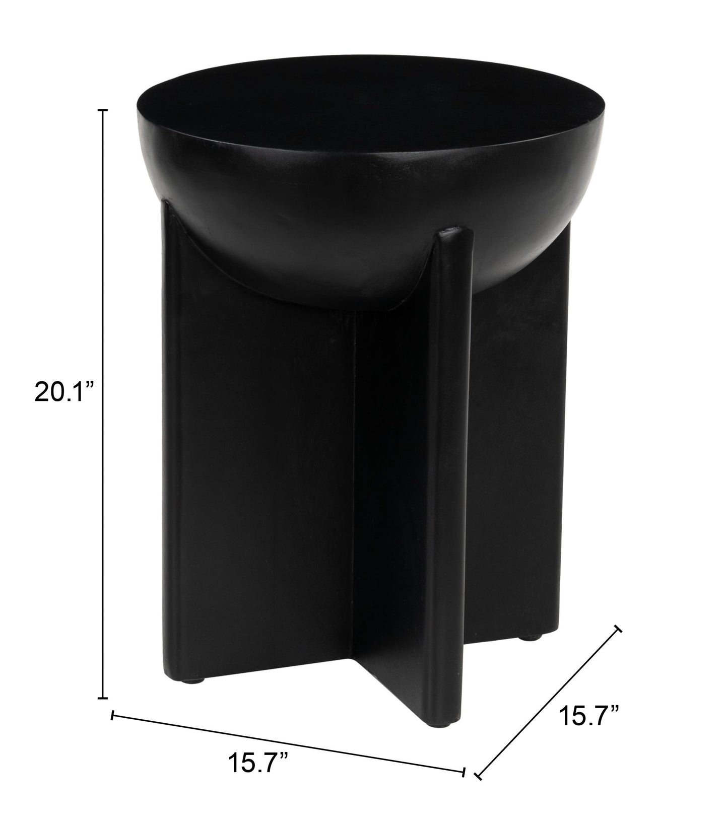 Tume Black Side Table - Ornate Home