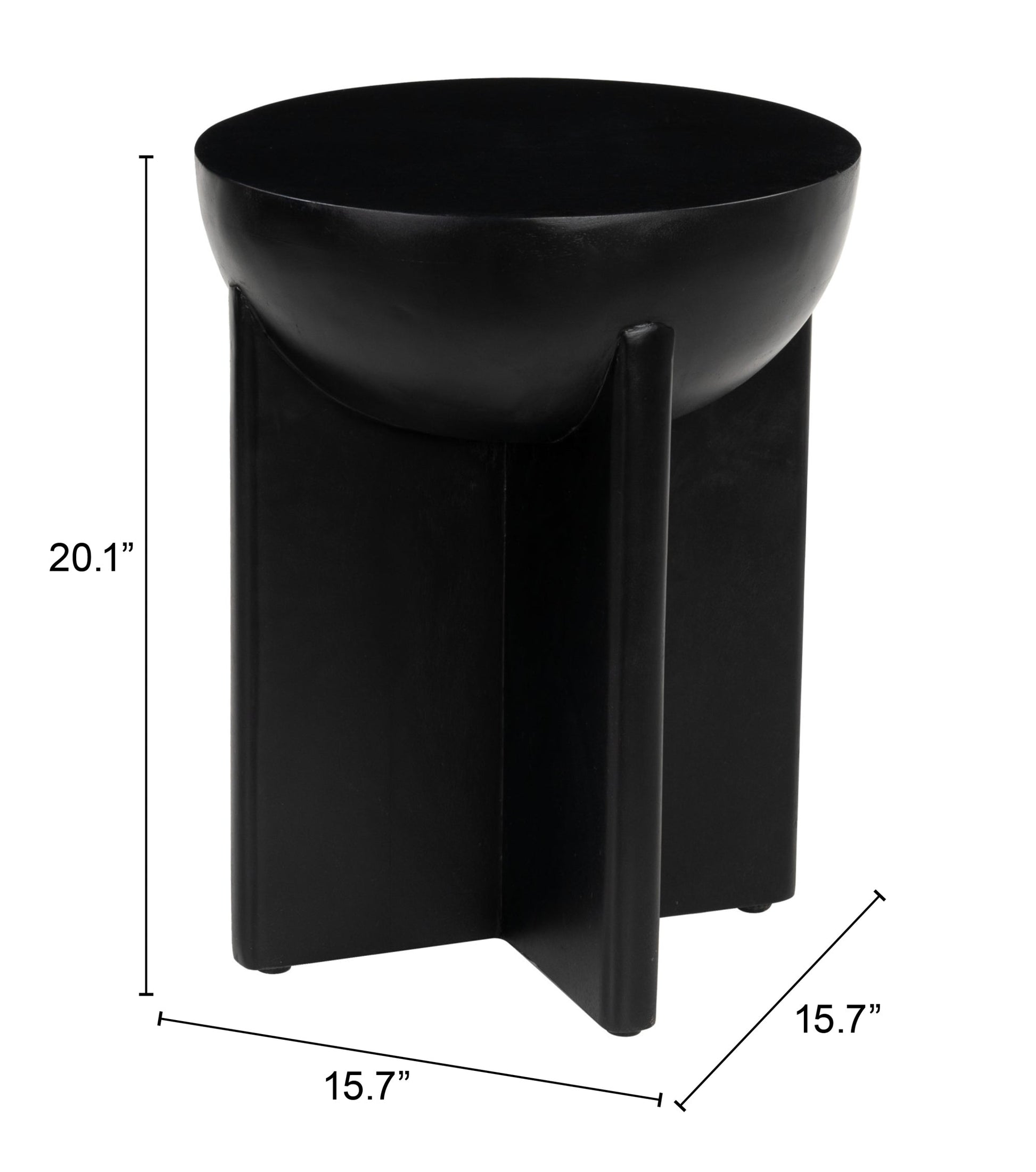 Tume Black Side Table - Ornate Home