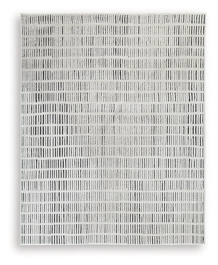 Turinwith Ivory/Black Large Rug- Viva Furn