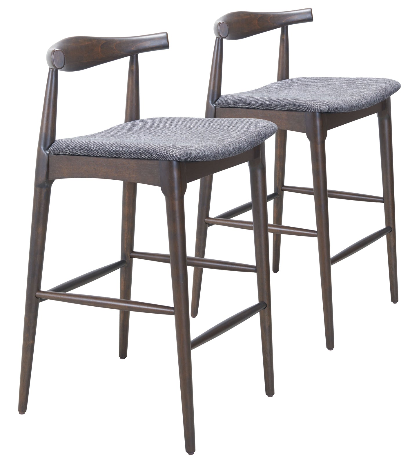 Tuzka Gray & Espresso Barstool (Set of 2) - Ornate Home