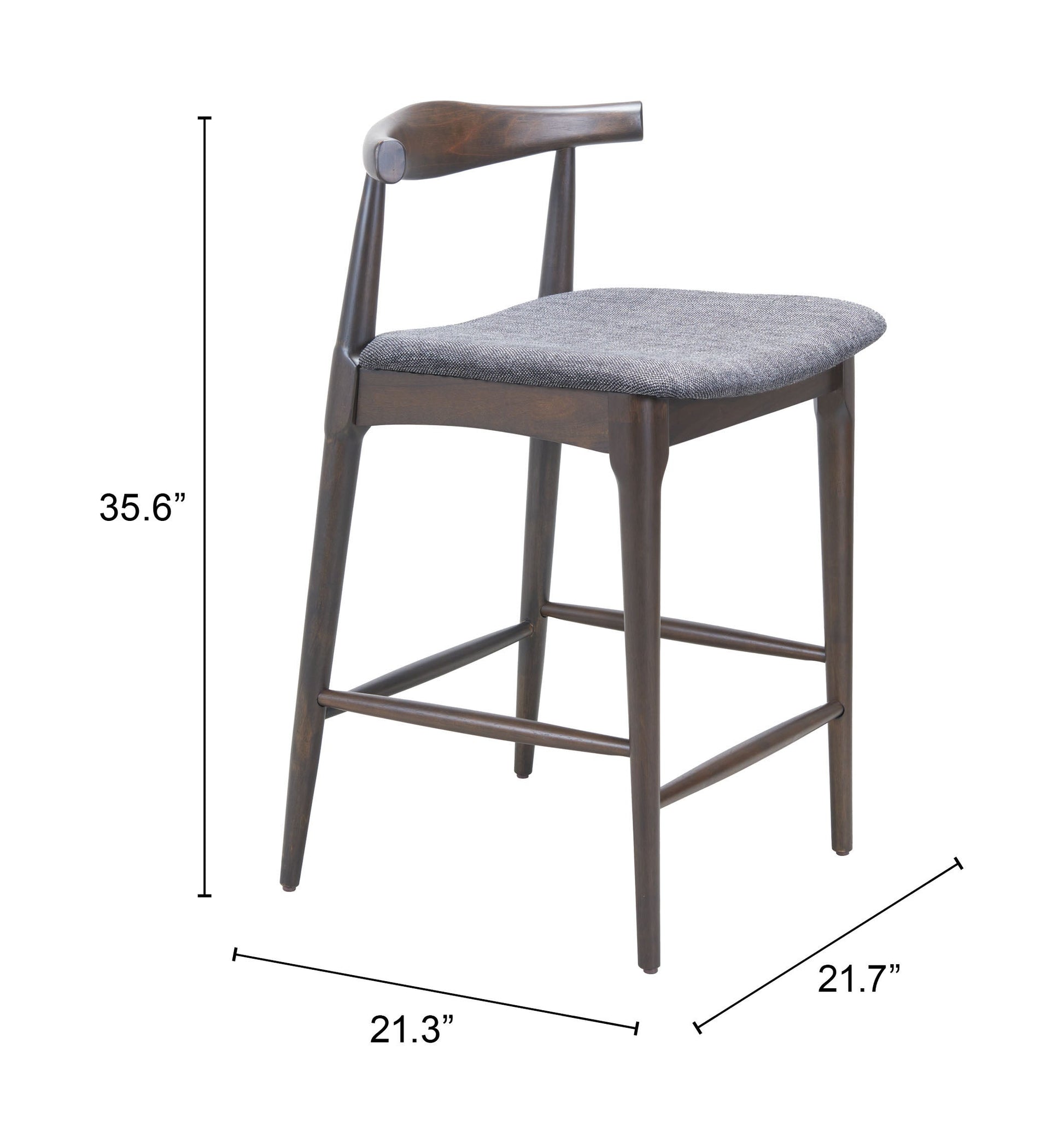 Tuzka Gray & Espresso Counter Stool (Set of 2) - Ornate Home