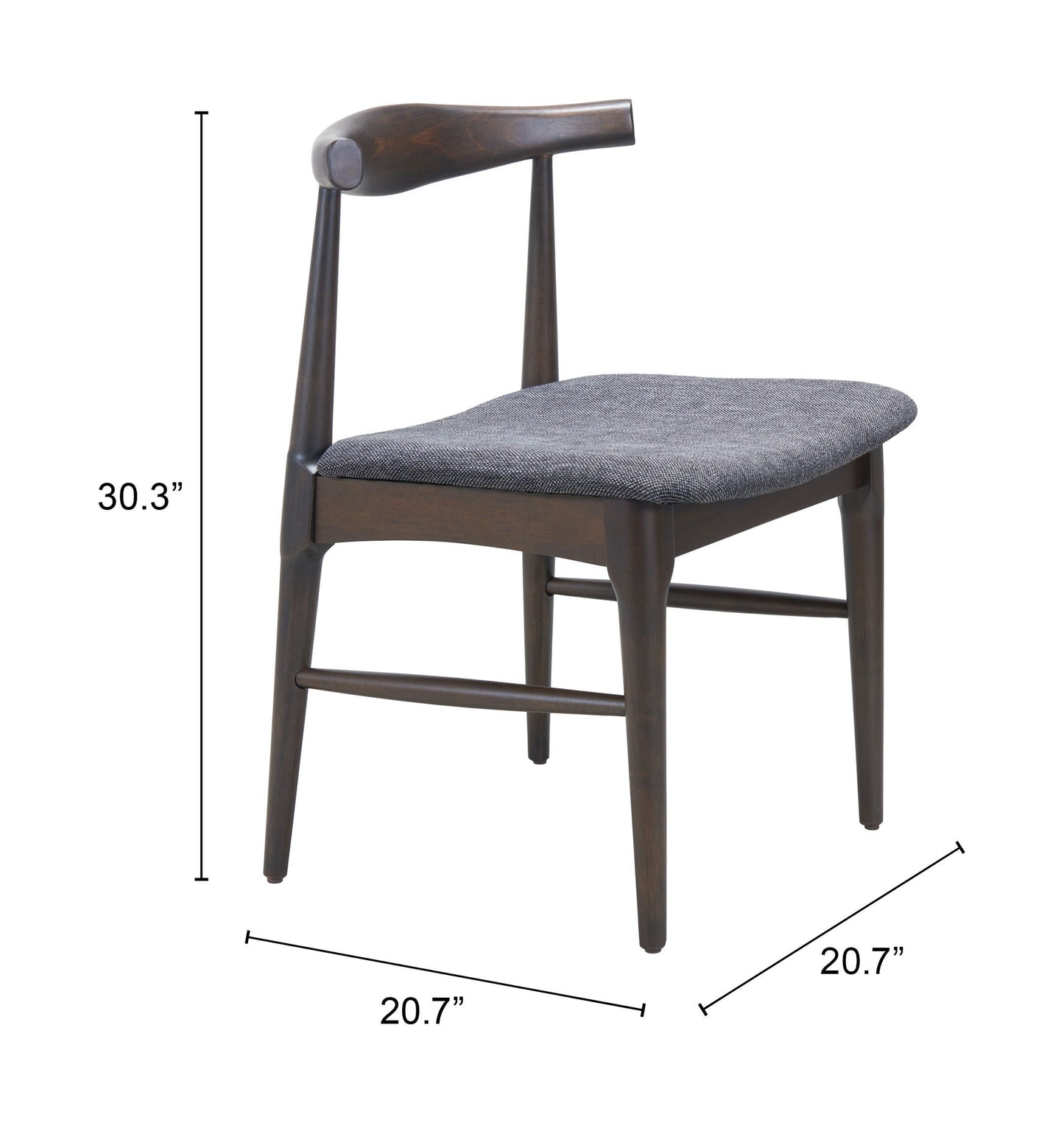 Tuzka Gray & Espresso Dining Chair (Set of 2) - Ornate Home