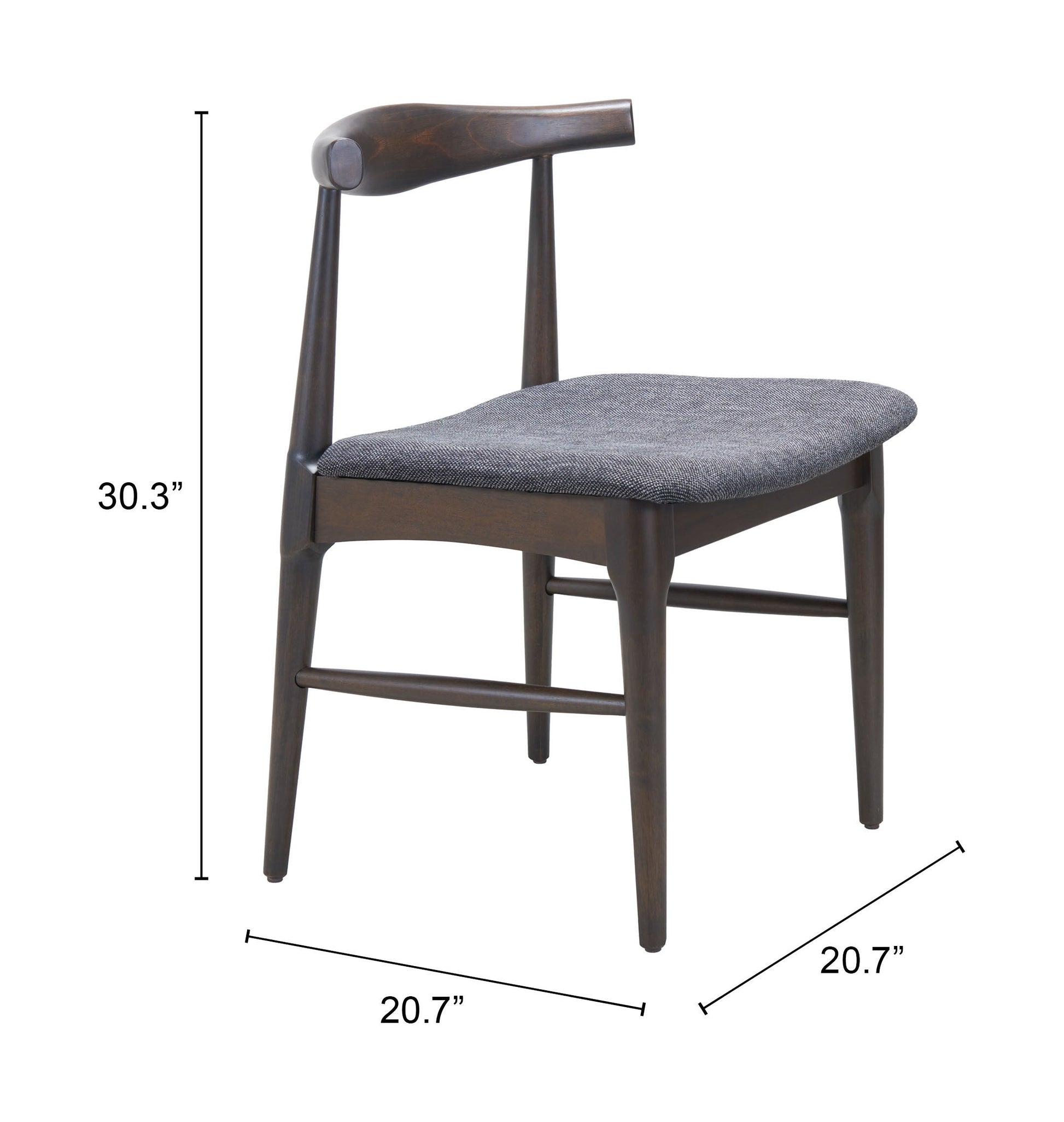 Tuzka Gray & Espresso Dining Chair (Set of 2) - Ornate Home