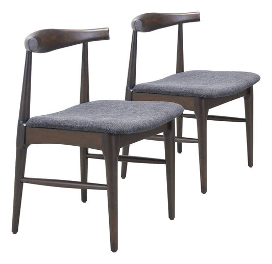 Tuzka Gray & Espresso Dining Chair (Set of 2) - Ornate Home