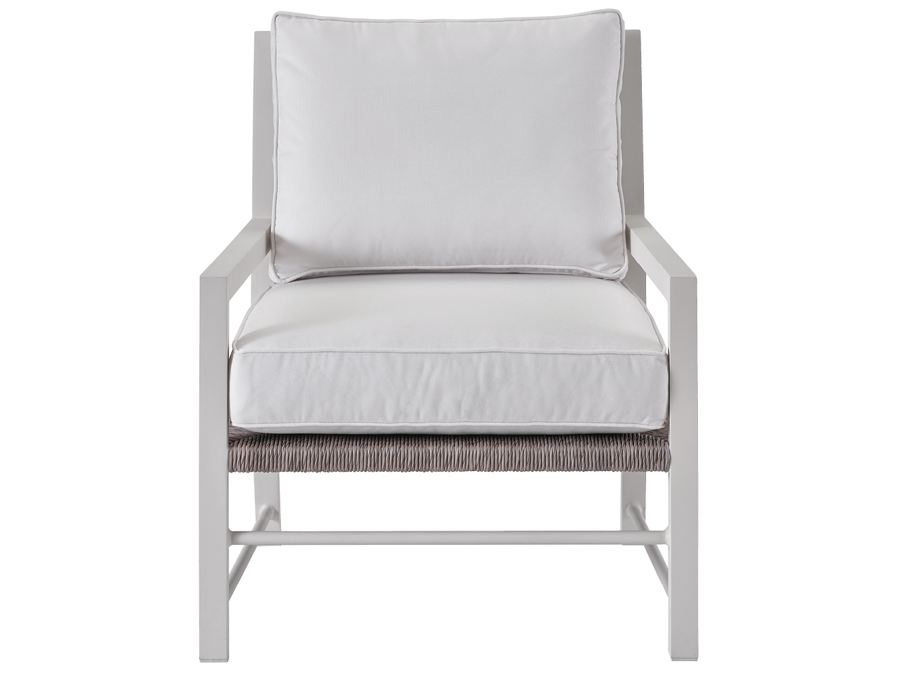 Tybee Chalk Aluminum/Greige Wicker Lounge Chair - Ornate Home