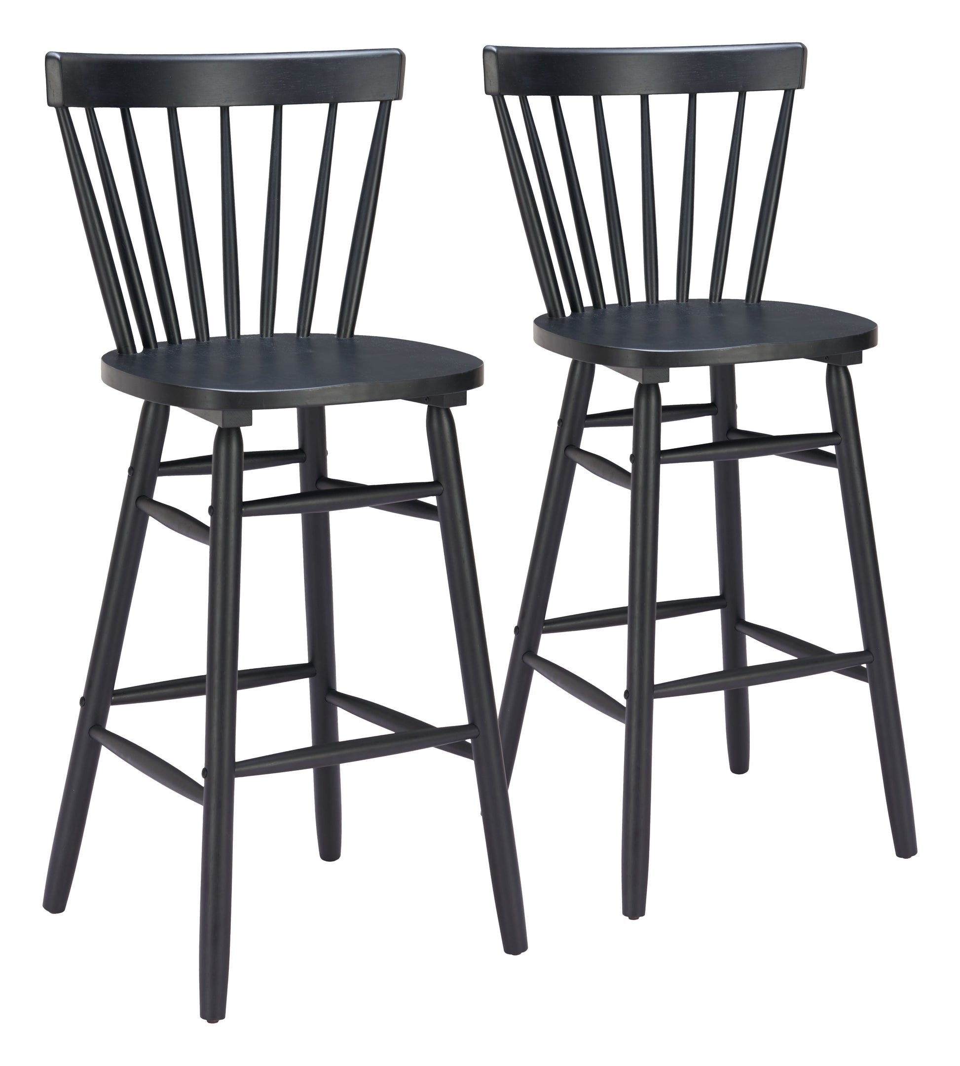 Tyce Black Barstool (Set of 2) - Ornate Home