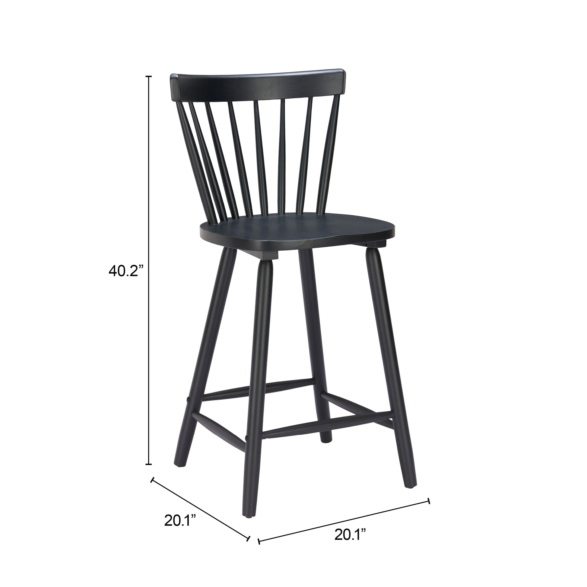 Tyce Black Counter Stool (Set of 2) - Ornate Home