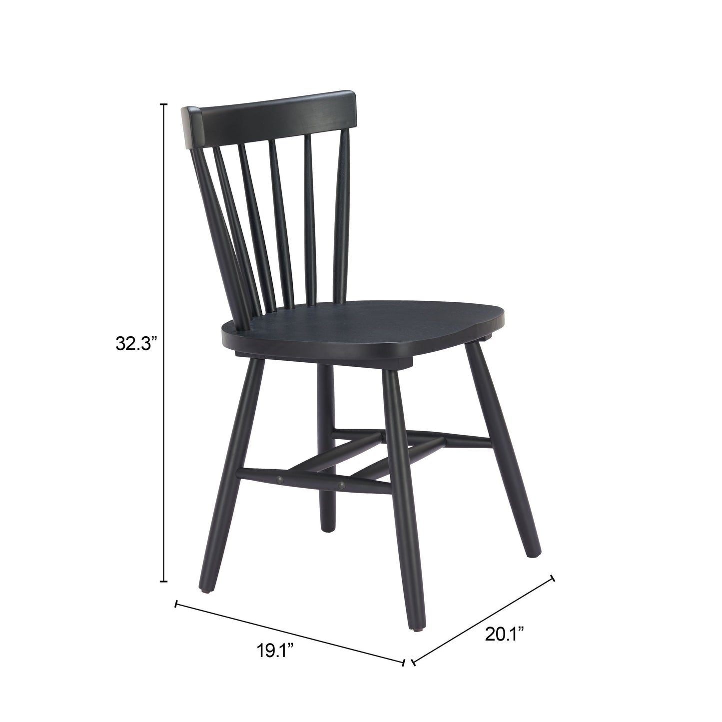Tyce Black Dining Chair (Set of 2) - Ornate Home