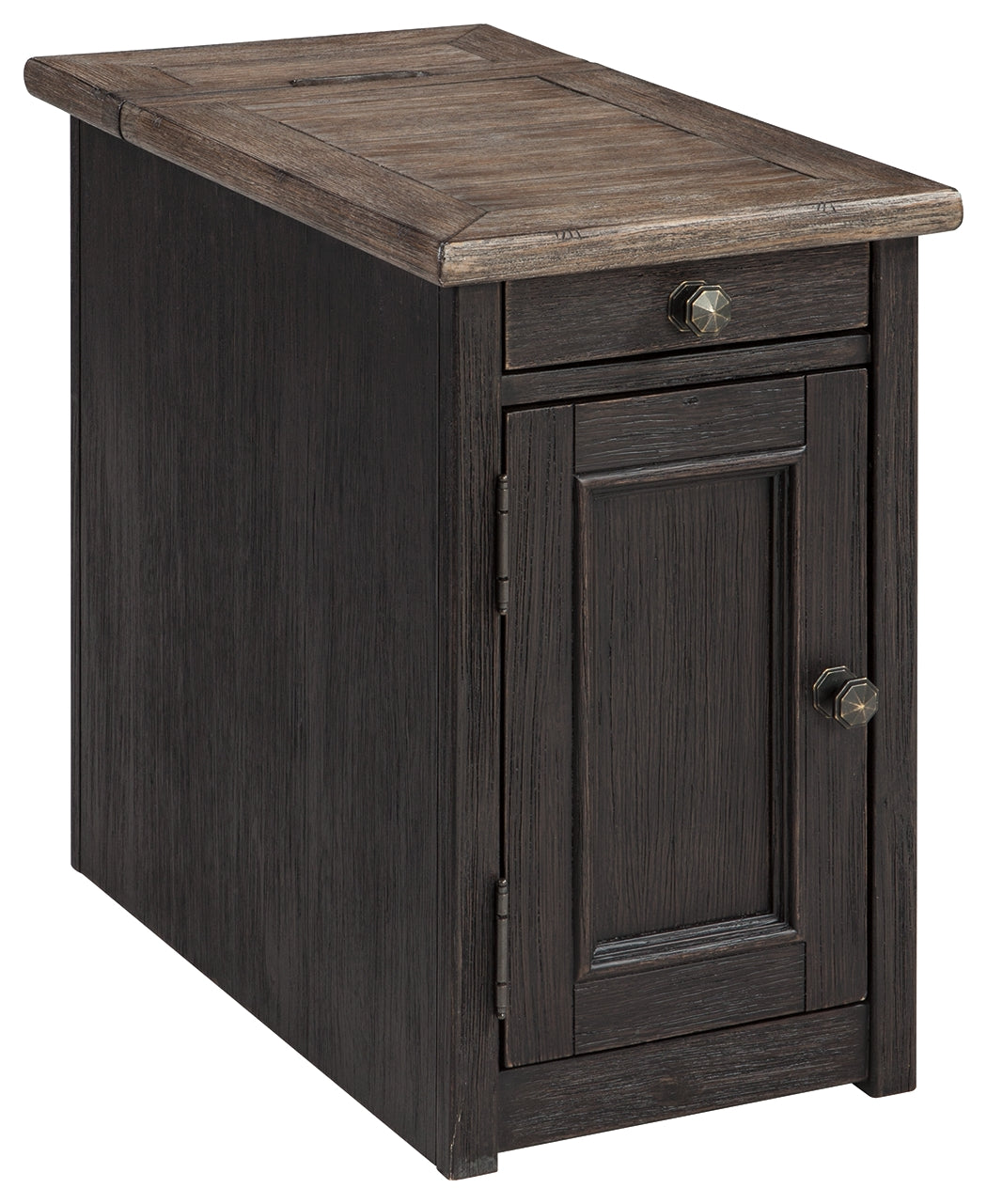 Tyler Creek Grayish Brown/Black Coffee Table and 2 Chairside End Tables - Ornate Home