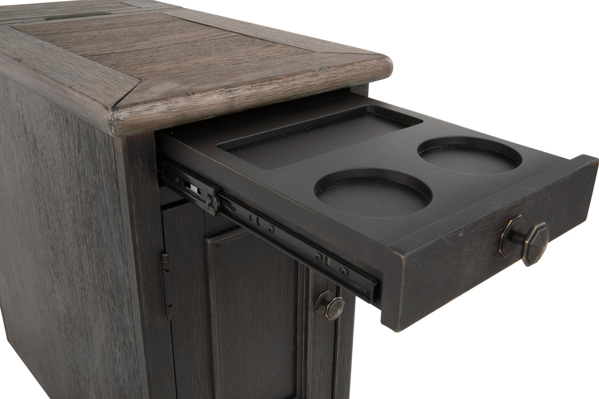 Tyler Creek Grayish Brown/Black Coffee Table and 2 Chairside End Tables - Ornate Home