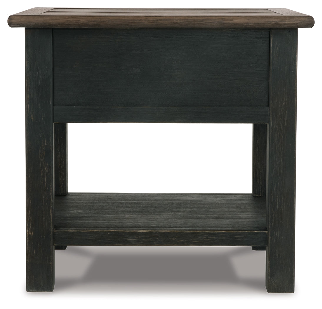 Tyler Creek Grayish Brown/Black Coffee Table and 2 End Tables with Console- Viva Furn