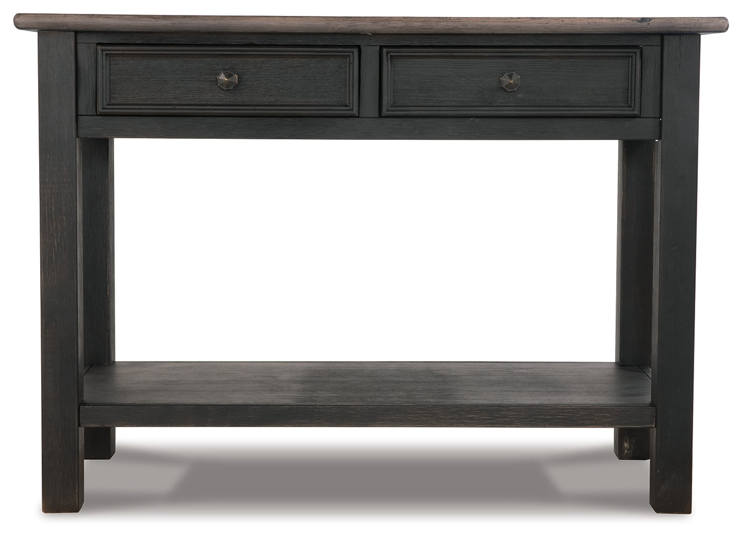 Tyler Creek Grayish Brown/Black Coffee Table and 2 End Tables with Console- Viva Furn