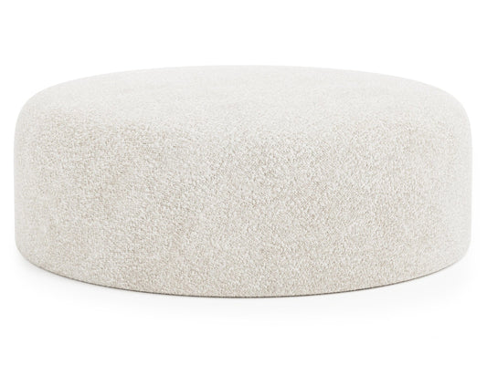 Tyre White/Cream Fabric Ottoman - Ornate Home