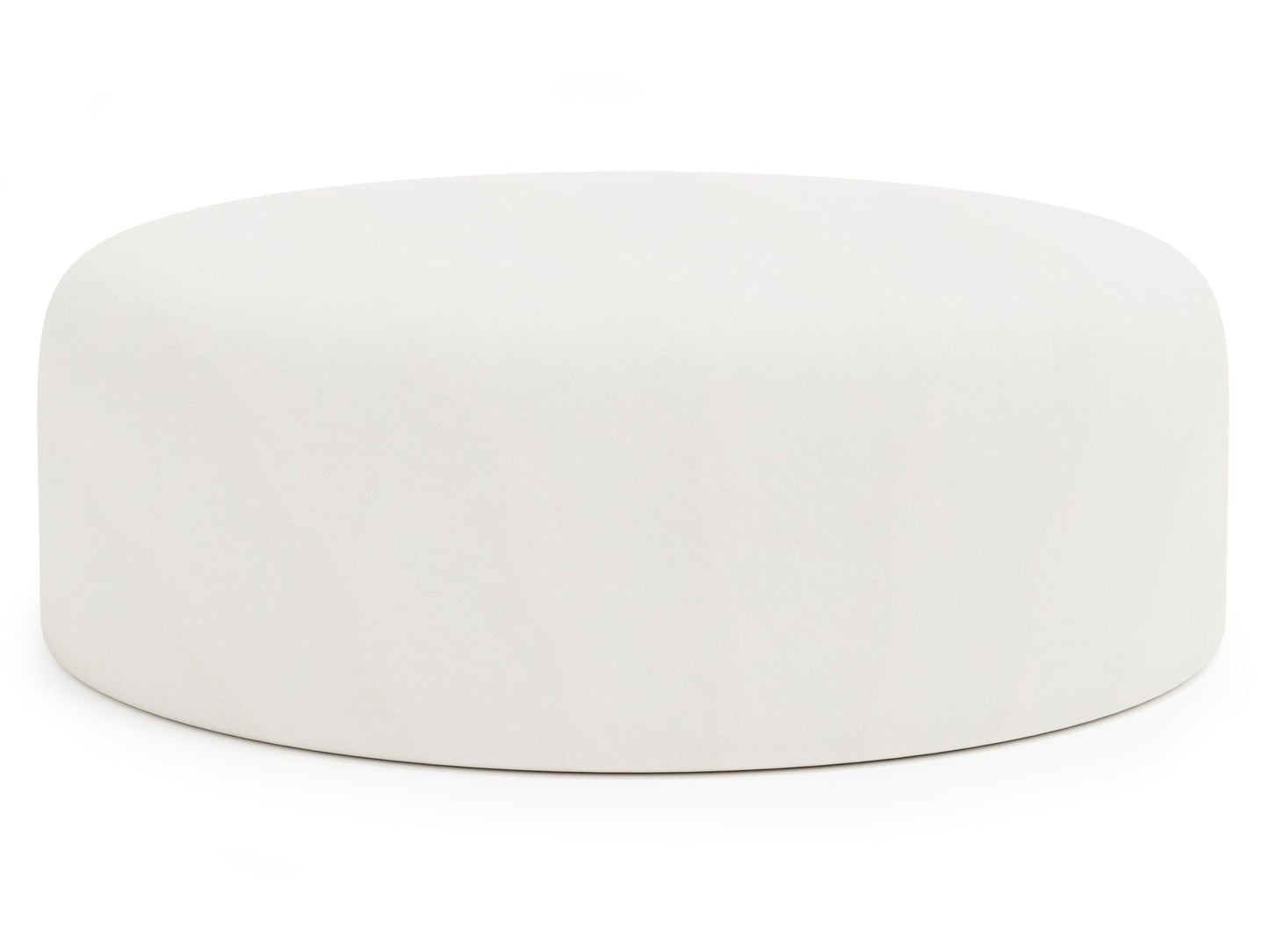 Tyre White/Cream Leather Ottoman - Ornate Home