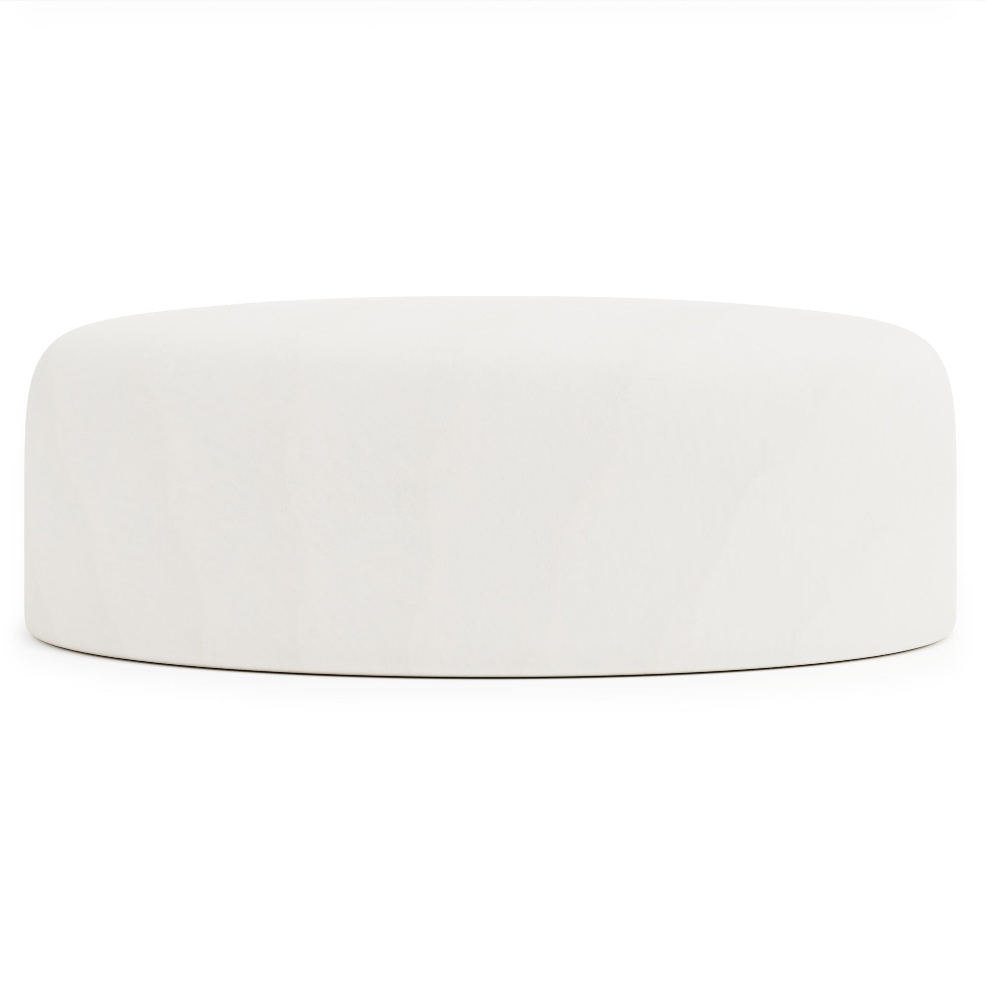 Tyre White/Cream Leather Ottoman - Ornate Home