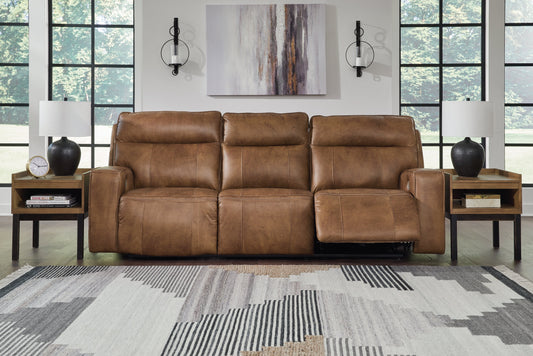 Game Plan Caramel Power Reclining Sofa