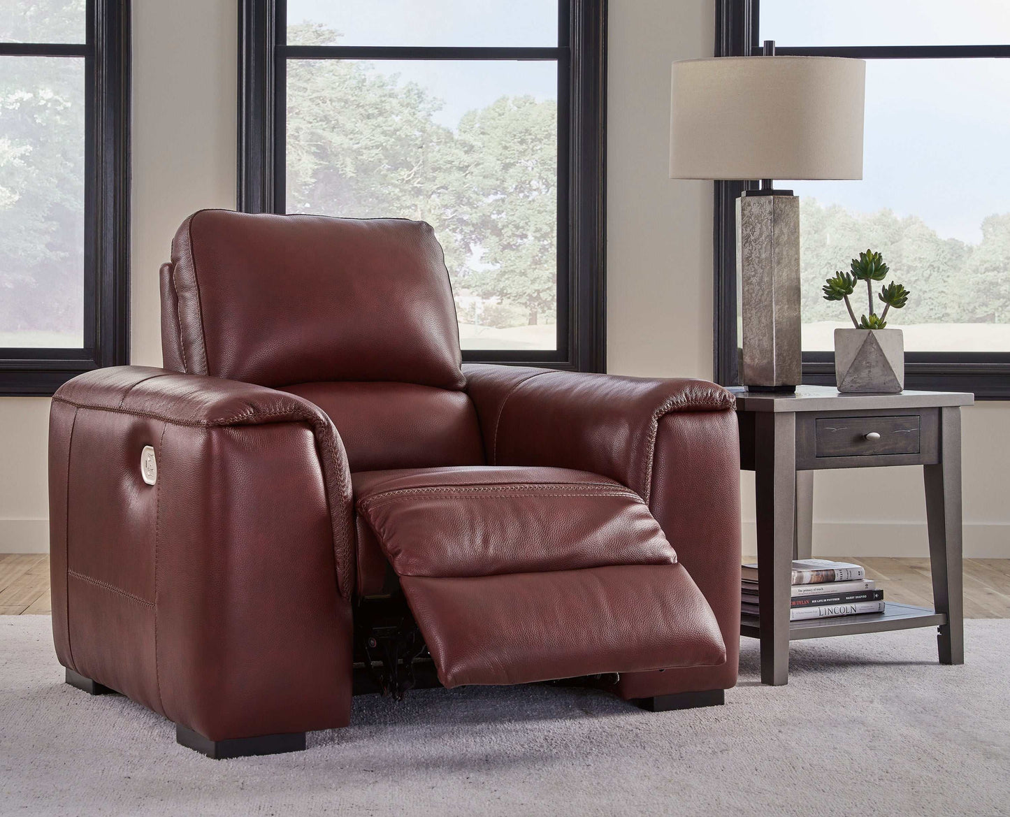 Alessandro Garnet Leather-match Power Recliner