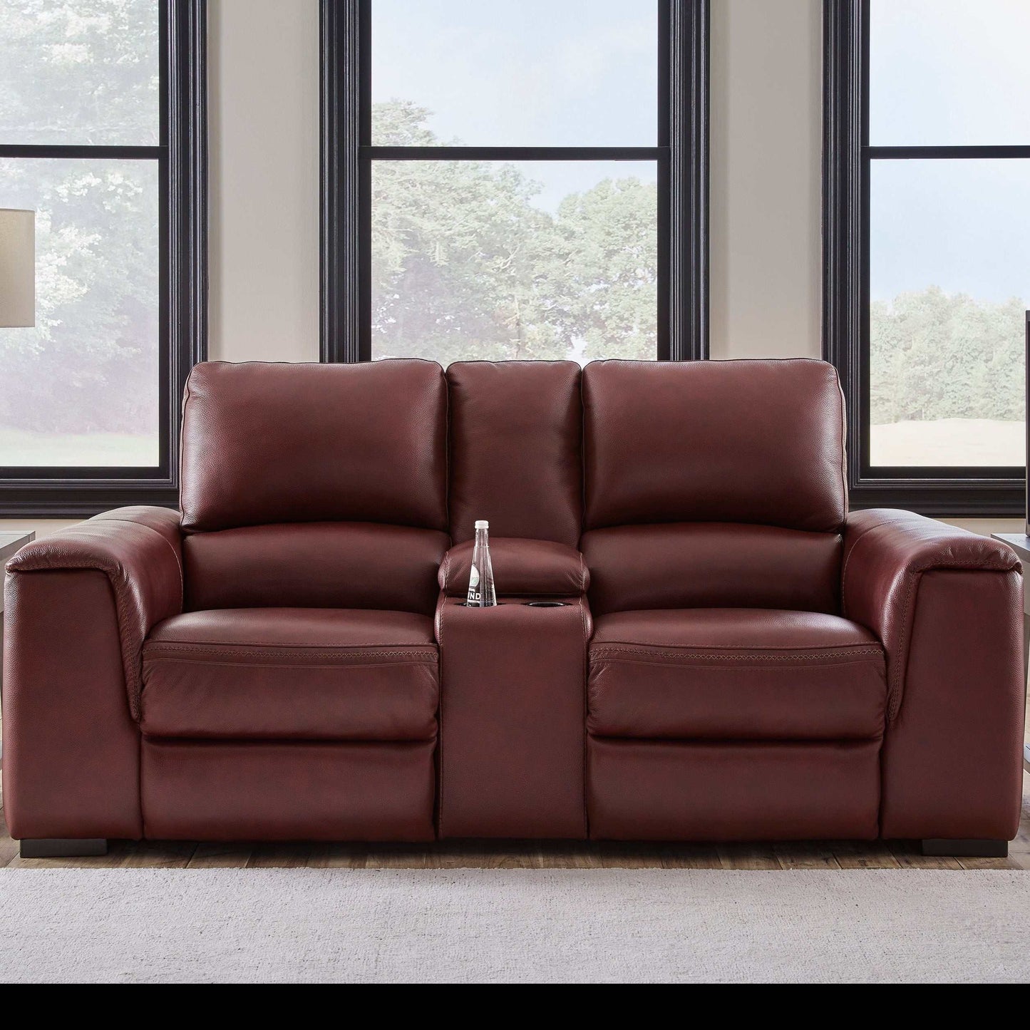 Alessandro Garnet Leather-Match Power Reclining Living Room Set / 2pc