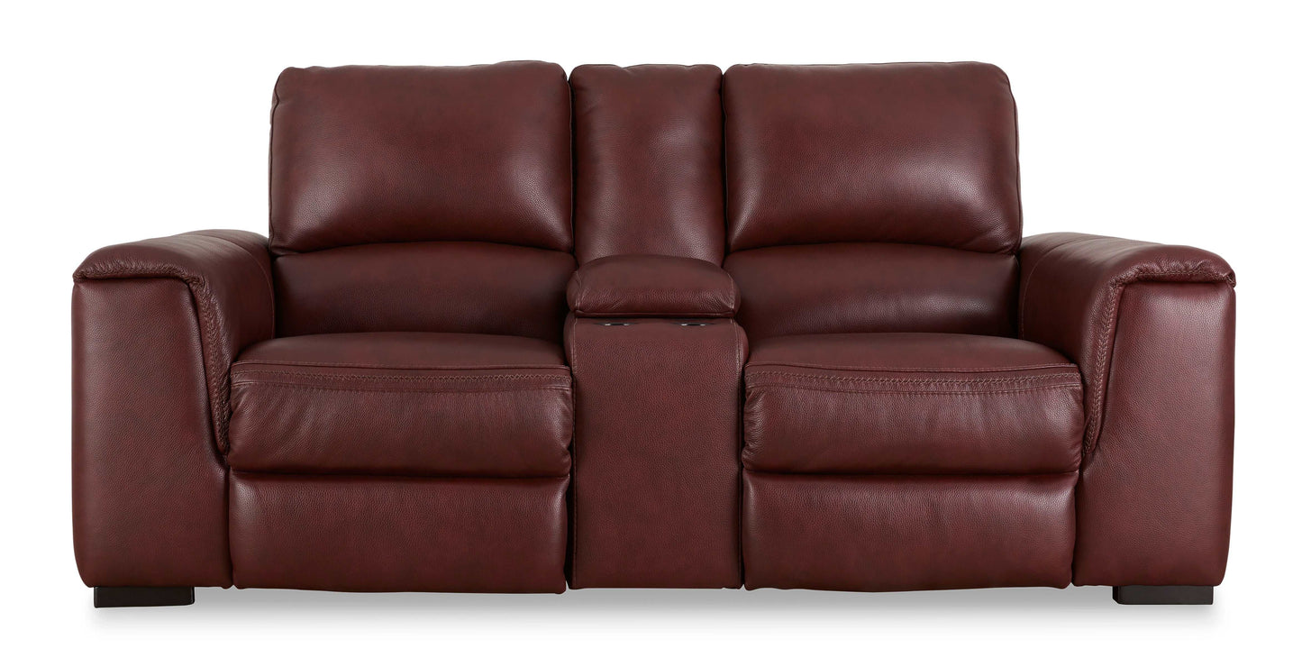 Alessandro Garnet Leather-Match Power Reclining Living Room Set / 2pc