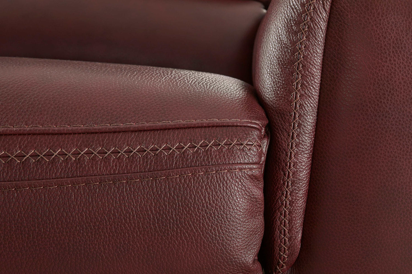 Alessandro Garnet Leather-match Power Reclining Sofa