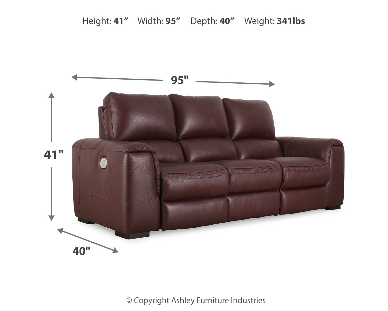 Alessandro Garnet Reclining Sofa and Recliner