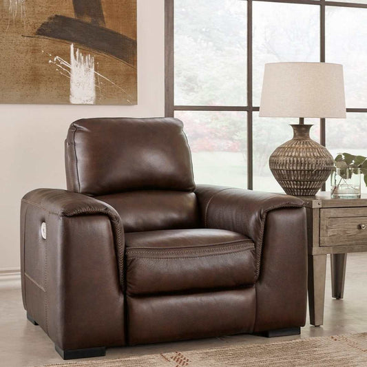 Alessandro Walnut Leather-match Power Recliner