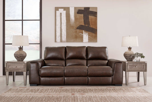 Alessandro Walnut Leather-match Power Reclining Sofa