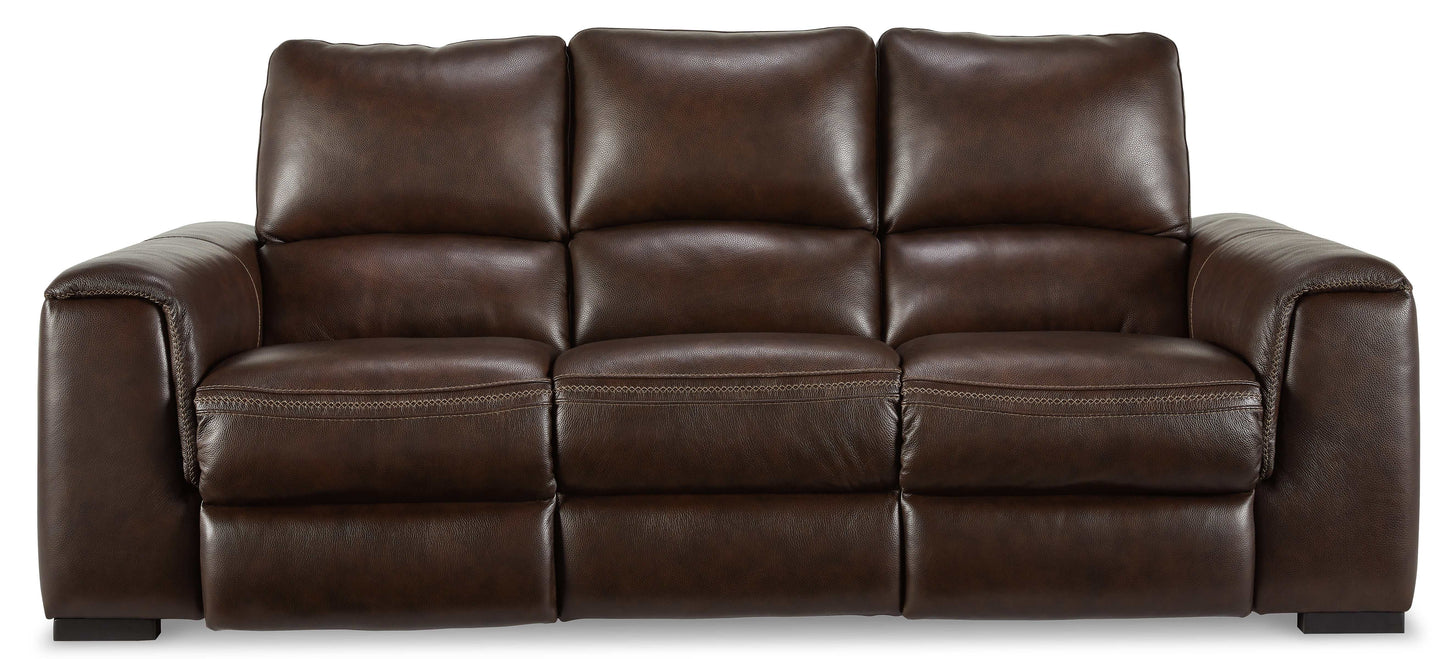 Alessandro Walnut Leather-match Power Reclining Sofa