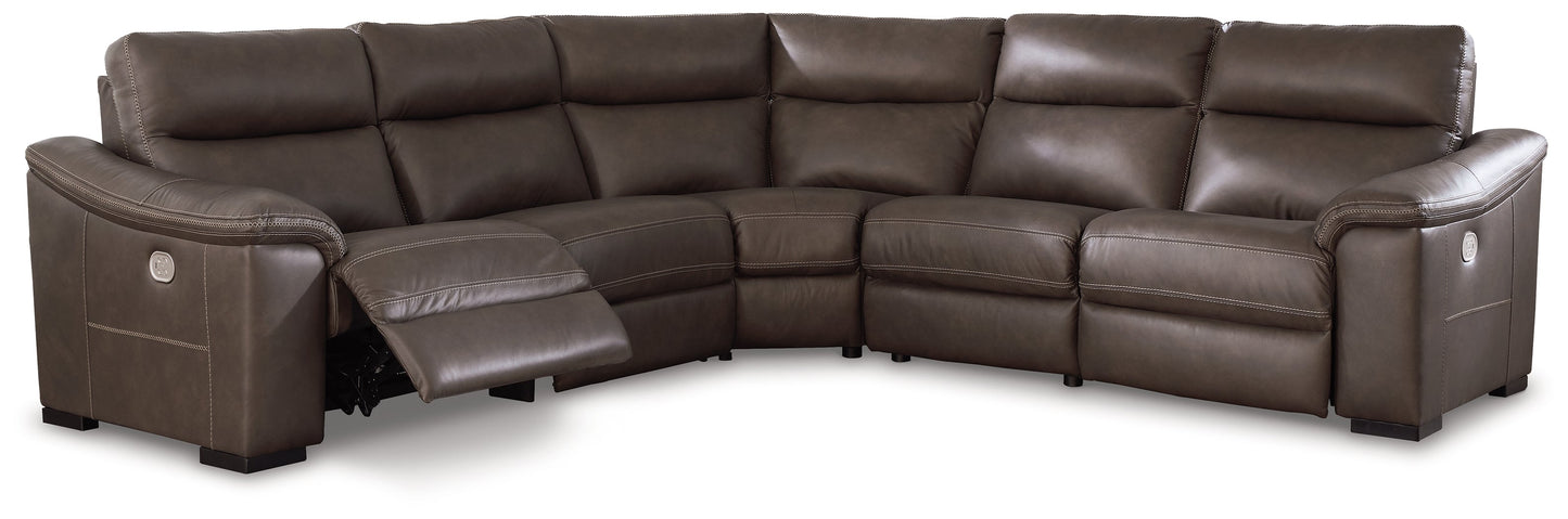 Salvatore Chocolate 5-Piece Power Reclining Sectional